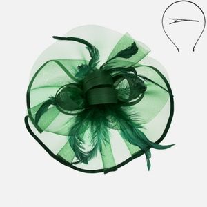 Gorgeous Green Fascinator Kentucky Derby, High Tea Church, Funeral Hat